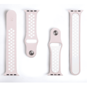 Infostyle Silikonski pašček Tactical za Apple Watch 1, 2, 3, 4, 5, 6, 7, 8, SE 38, 40 in 41mm - Roza/bela