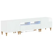 vidaXL 3-delni LED TV omarica Bela visok sijaj Inženirski les