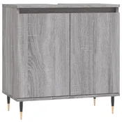 Vidaxl Kopalniška omarica siva sonoma 58x33x60 cm inženirski les