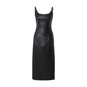 HUGO Obleka iz umetnega usnja Kattarina-1 50553546 Črna Slim Fit