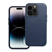 Usnjena maska Mag Cover za iPhone 14 Pro modra