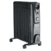 Volteno Črn električni oljni radiator, 11 reber, na kolesih, 2500 W