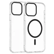 Transparent Color Ring MagSafe maska za iPhone 15 Pro Max – Crna