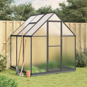 vidaXL Rastlinjak z okvirjem antracit 169x169x202 cm aluminij