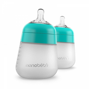 Nanobébé Flexy silikonska steklenička 270ml 2 kos - Teal