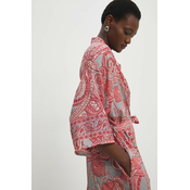 Kimono Answear Lab boja: ružicasta, oversize, s uzorkom