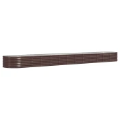 Povišena vrtna gredica od pocincanog celika 512x80x36 cm smedi