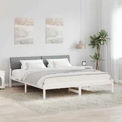 Okvir kreveta s uzglavljem Bijela i svijetlosiva 180 x 200 cm