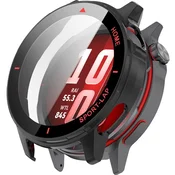GS Ovitek 2 v 1 + kaljeno steklo za Huawei Watch GT Runner 2, črn/rdeč