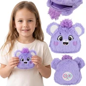 sarcia.eu Care Bears Vijolična denarnica za deklice, denarnica za denar, plišasta denarnica z zadrgo 10x10x3 cm