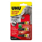 UHU Super Glue Mini trenutacno ljepilo, 1 g, 3 komada 1100045420