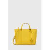 Usnjena torbica Pinko rumena barva