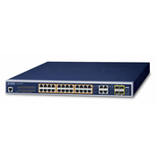 PLANET GS-4210-24P4C mrežni prekidač Upravljano L2/L4 Gigabit Ethernet (10/100/1000) Podrška za napajanje putem Etherneta (PoE) 1U Plavo