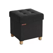 Songmics Shranjevalni otomanski stol 38x38x40 cm Črn