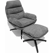 Fotelja+tabure Elegance Siva/Crne noge ( 775-164 )