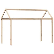 Vidaxl Streha za otroško posteljo 217x95,5x159 cm trdna borovina