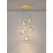 BLAZIK LED LUSTER 5X ZLATNA/STAKLO 20W IP20 3000K TRIAC PRIGUŠLJIVA NL9214164