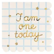 Prtički I am one today Medvedek – bež, 33 × 33 cm
