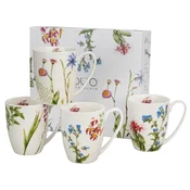 shumee Komplet 4 porcelanastih skodelic Barve narave 360 ml