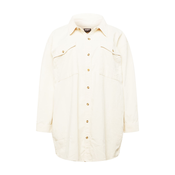 Womens long corduroy overshirt whitesand