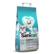 SANICAT White, grudajuci mineralni pijesak za macke, bezmirisni, 20l