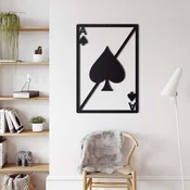 WallXpert metalni zidni ukras 5110, karta za igru as pik, 33 x 46 cm, crni
