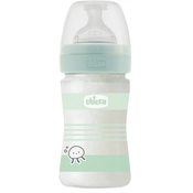Chicco Steklena steklenička za dojenčke Well-being silikonska 150 ml uni