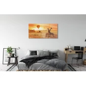 tulup.si Slika na akrilnem steklu Baloni nebo žirafa 125x50 cm 4 obešalnika
