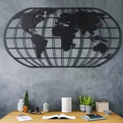 WALLXPERT World Map Globe Led Black