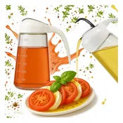 shumee 600 ml dozirnik za olje za omako z tehtnico in udobnim ročajem, steklenica za olivno olje