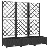 Vidaxl Vrtno korito z rešetko črno 120x40x121,5 cm PP