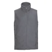 Mens grey fleece vest pill-free fleece Russell