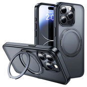 HOCO AS1 etui z vrtljivim obročkom, združljivim z MagSafe, za IPHONE 15 PRO MAX črne barve