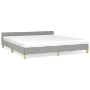 Vidaxl Posteljni okvir brez vzmetnice svetlo siv 180x200 cm tkanina