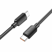 USB-C v USB-C pleten kabel Hoco X96 s PD 100W - 1m - črn