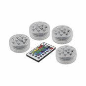 Set 4 vodotesnih RGB LED svetilk za bazen z daljinskim upravljalnikom IP68