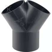 Geberit HDPE T-kos 75x63/60 kotni simetričen, črne barve (HDPE odvodnjavanje)