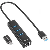 Sharkoon 4044951037575 priključna stanica i replikator porta za prijenosno računalo Bežično USB 3.2 Gen 1 (3.1 Gen 1) Type-C Crno