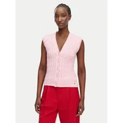 Tommy Hilfiger Pletena jopica WW0WW50075 Svetlo rožnata Slim Fit