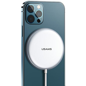 USAMS USAMS MAGNETNI INDUKCIJSKI POLNILEC 15W ZA IPHONE SERIJA 12 SREBRN, (21974681)