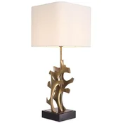 Casa Padrino luxury table lamp vintage brass/black/cream 35 x 35 x H. 85.5 cm - Desk lamp with square lampshade - Luxury table lamps - Luxury desk lamps - Luxury lights - Luxury desk lights