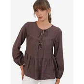 Bigdart Bluza Blusen temno rjava