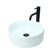 shumee GTM Design Aufsatzwaschbecken 36 cm - Glanz Modern Waschbecken ohne Hahnloch - Elegant Aufsatzwaschbecken Oval für Badezimmer und Gäste WC - nur Bad Waschbecken