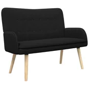 Vidaxl Kavč za 2 osebi Črna 115 x 61 x 87 cm Bouclé
