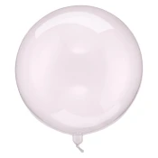 Prozoren rožnat Bobo balon 40 cm
