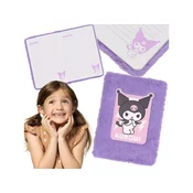 HELLO KITTY Hello Kitty KUROMI Vijolični šolski zvezek, beležnica za dekleta, plišasti linijski zvezek A5