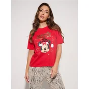 Sinsay - Pamucna majica sa printom Mickey Mouse - crvena