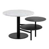 Klubska mizica Norsica 821 Beli marmor, Črna, 47cm, Marmor, Okrogla
