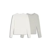 Bershka Majica pegasto siva/bela