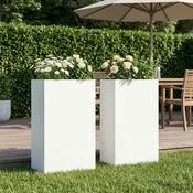 vidaXL Vrtni lonček 2 kos Bela 50 x 20 x 75 cm Mlinjeni jeklo